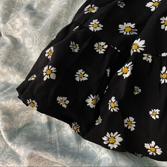 F21 black sun dress with daisy pattern - Picture 3 of 4